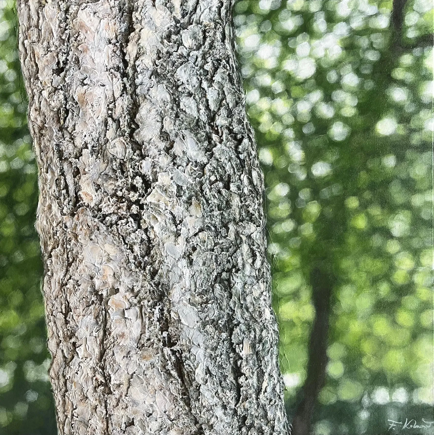 Shades of White, acrylic and mixed media painting by Fruzsina Kolmont